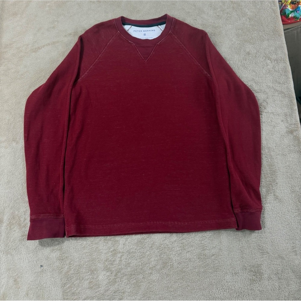 Peter Manning Sweater Men's Size 2 Red Crewneck Long Sleeve